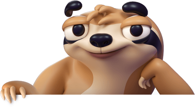 Slothy, the MyPayNow mascot, peeking over the stats